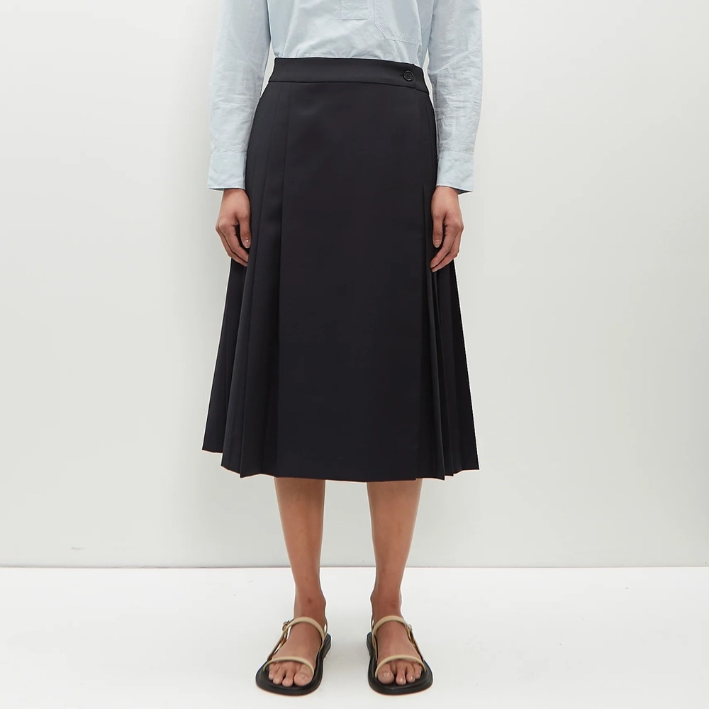 MHL Margaret Howell Black Windowpane Kilt Wool Skirt SZ 1 - Picture 9 of 10